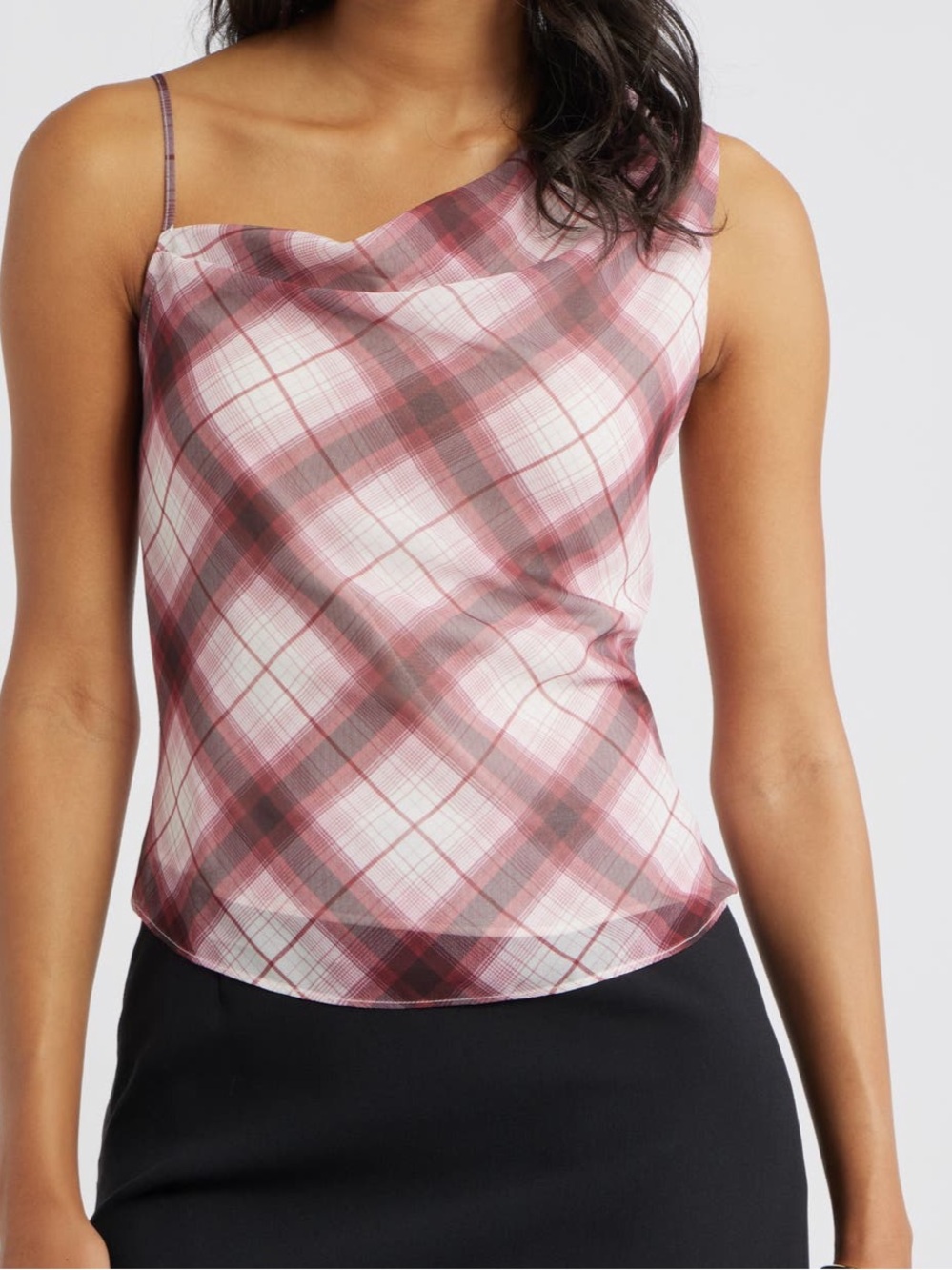 OPEN EDIT Drape Asymmetric Neck Tank